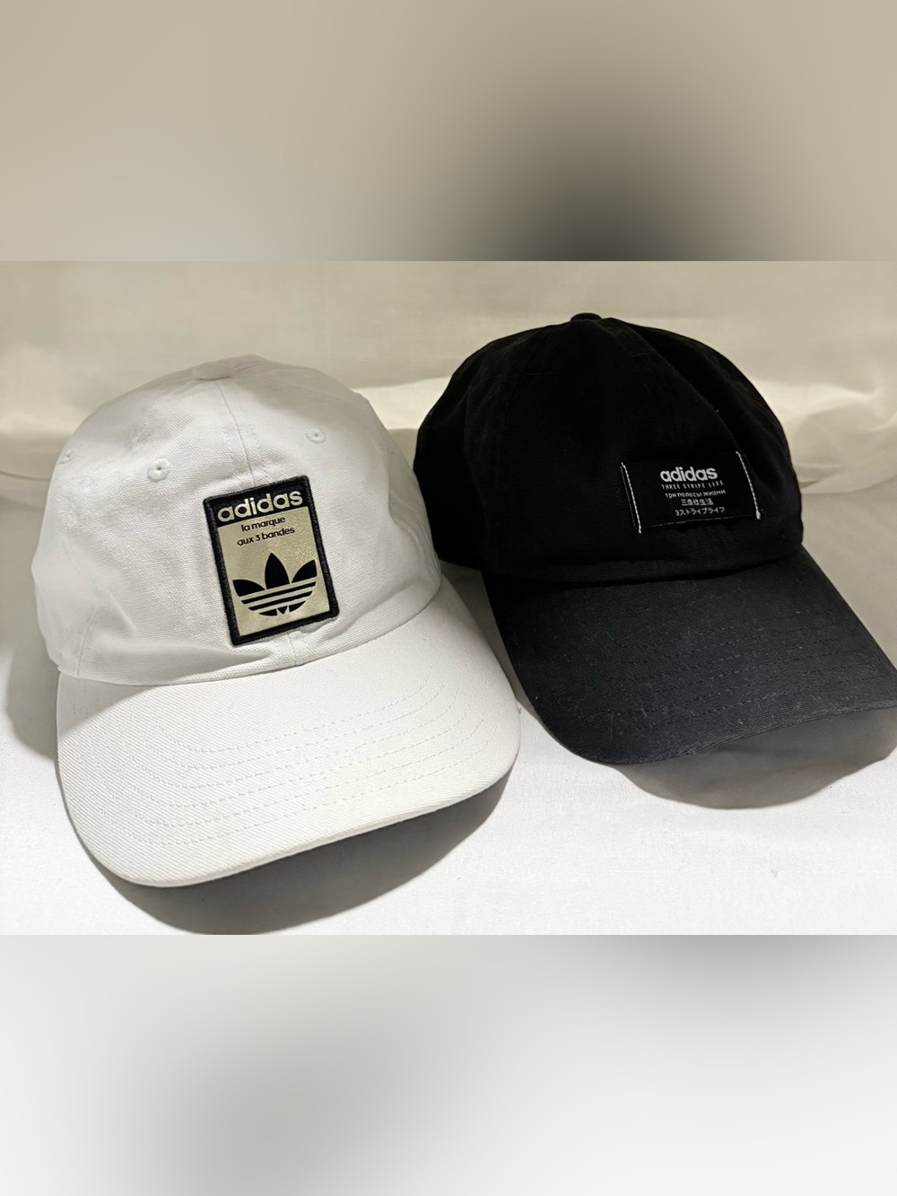 adidas Dual-Pack Trefoil Caps - White & Black